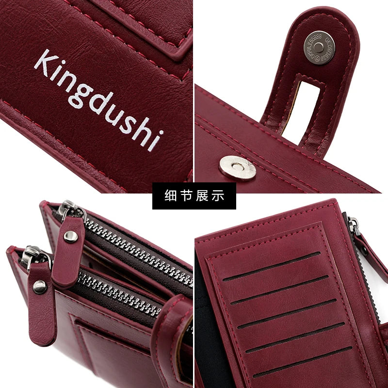 Portefeuille long femme en cuir PU avec rabat, compartiment téléphone et grande capacité — photo 6