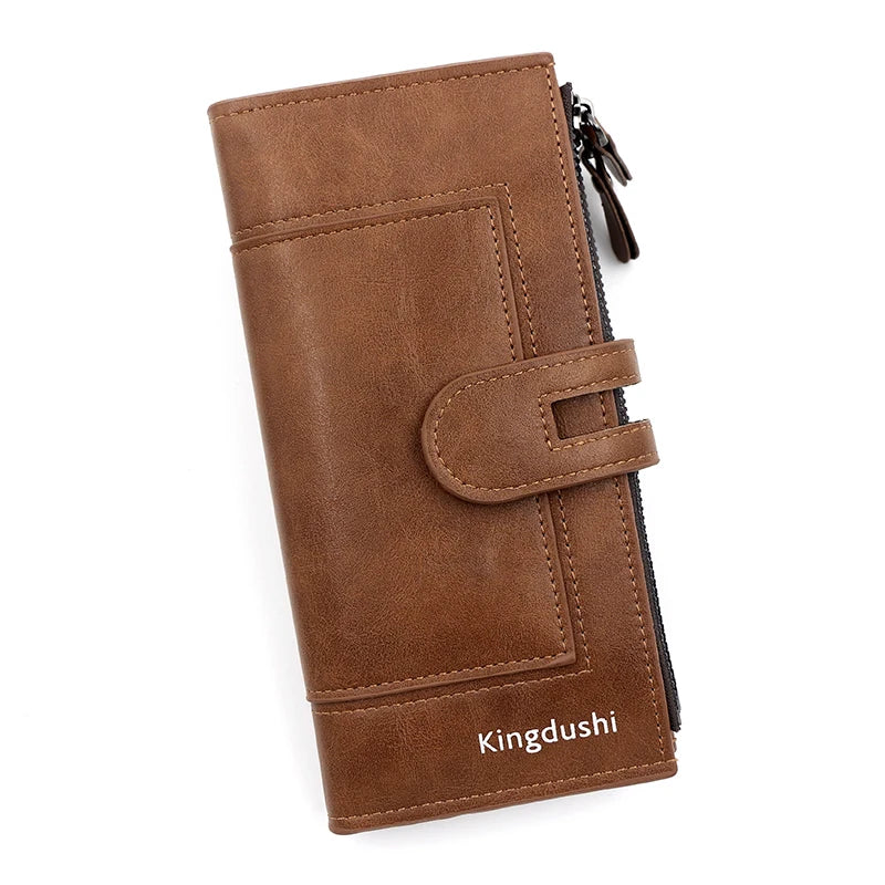 Portefeuille long femme en cuir PU avec rabat, compartiment téléphone et grande capacité — photo 9