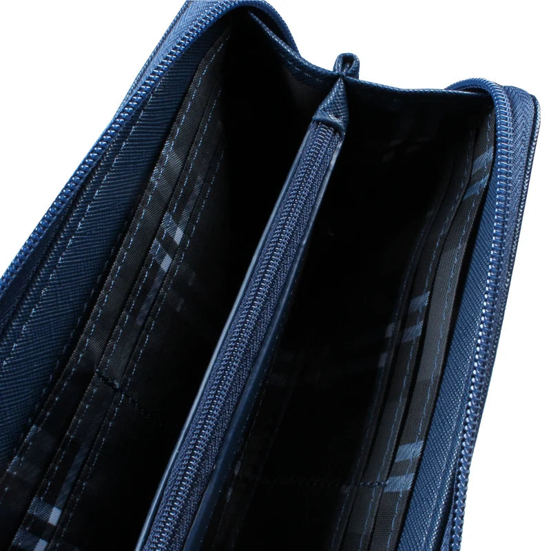 Portefeuille long femme en cuir PU avec zip, pompon et grande capacité élégante — photo 4