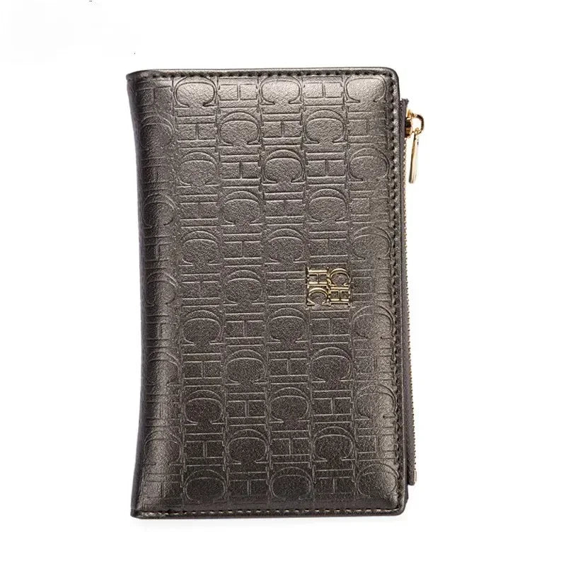 Portefeuille long femme en cuir PVC texturé avec fermeture zippée et design élégant — photo 8