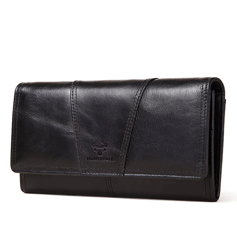 Portefeuille long en cuir véritable pour femme avec porte-téléphone — photo 5