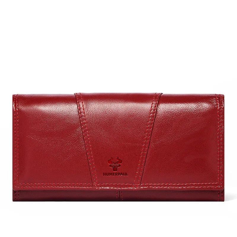 Portefeuille long en cuir véritable pour femme avec porte-téléphone — photo 6