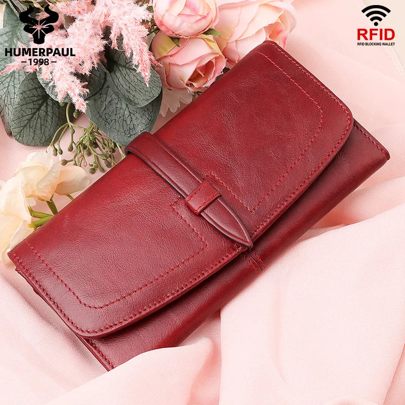 Portefeuille long en cuir véritable  avec protection RFID — photo 1