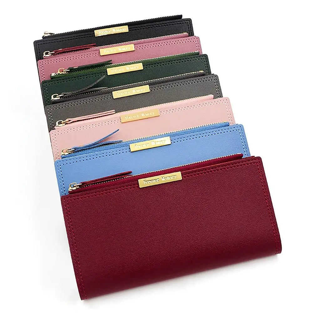 Portefeuille long femme en cuir PU avec multi-emplacements cartes et photo — photo 3
