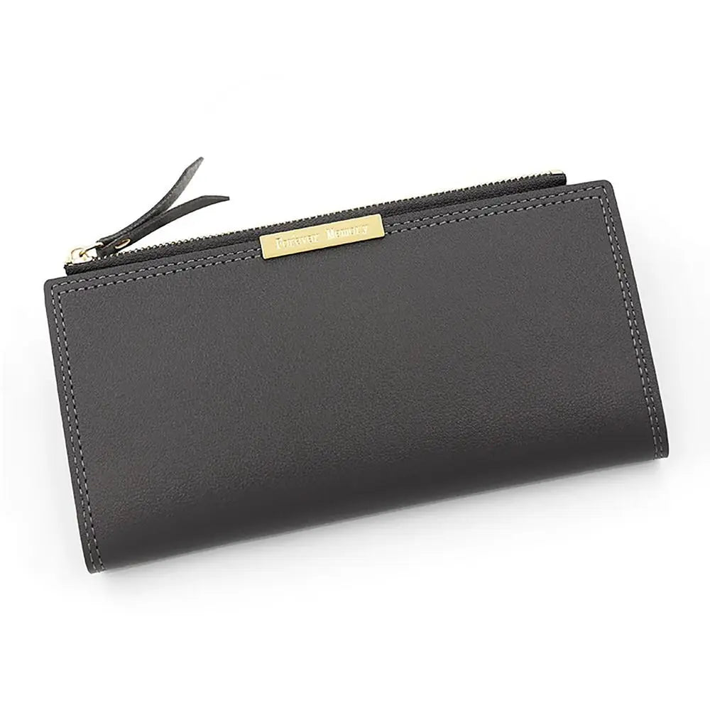 Portefeuille long femme en cuir PU avec multi-emplacements cartes et photo — photo 4