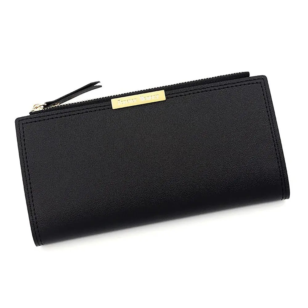 Portefeuille long femme en cuir PU avec multi-emplacements cartes et photo — photo 7