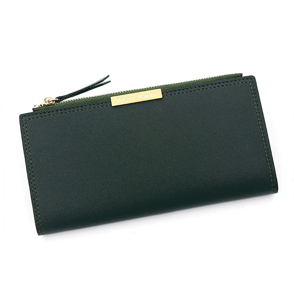 Portefeuille long femme en cuir PU avec multi-emplacements cartes et photo — photo 9