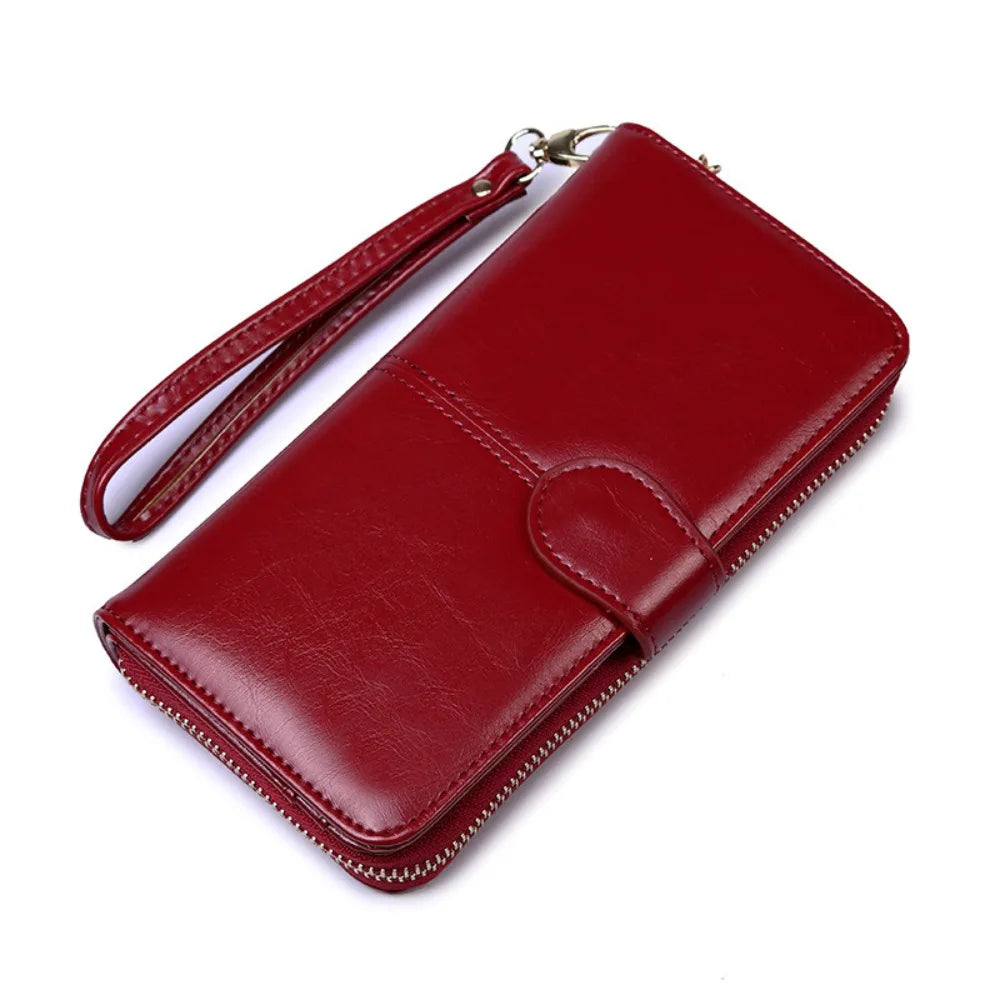 Portefeuille long femme vintage en cuir PU avec zip, rabat et grande capacité multifonction — photo 6