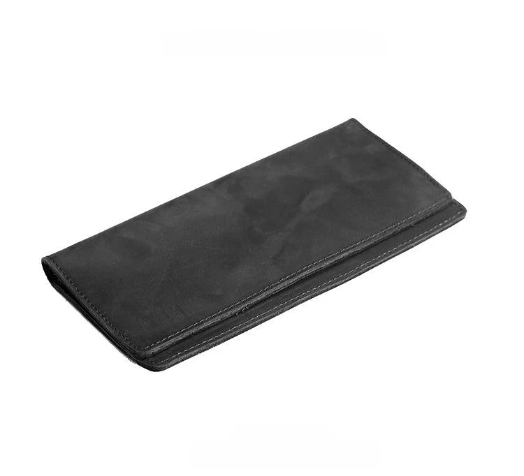 Portefeuille long ultra mince en cuir Crazy Horse avec porte-chéquier — photo 10