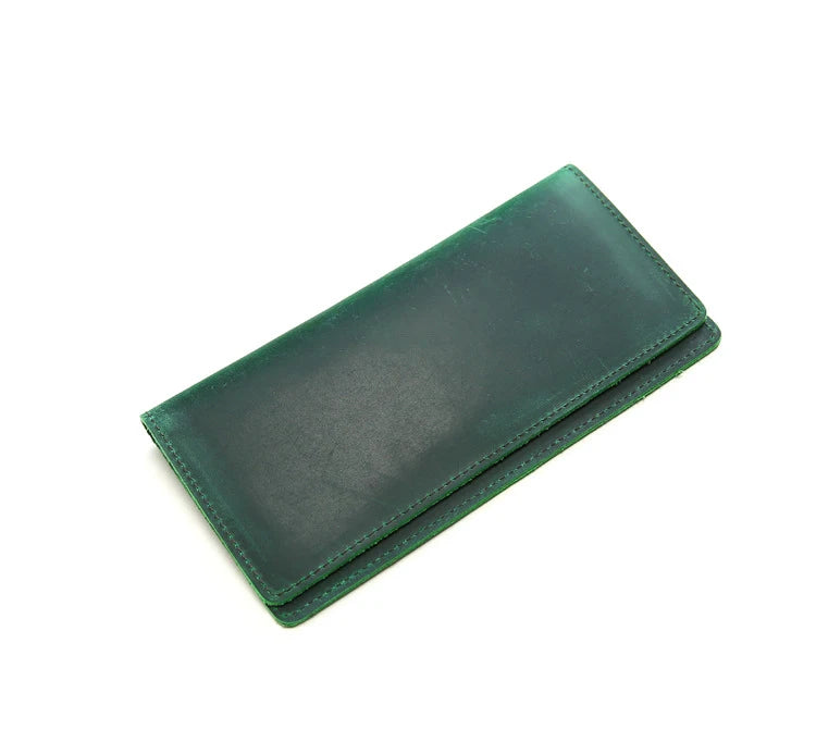 Portefeuille long ultra mince en cuir Crazy Horse avec porte-chéquier — photo 6