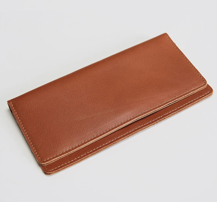 Portefeuille long ultra mince en cuir Crazy Horse avec porte-chéquier — photo 9
