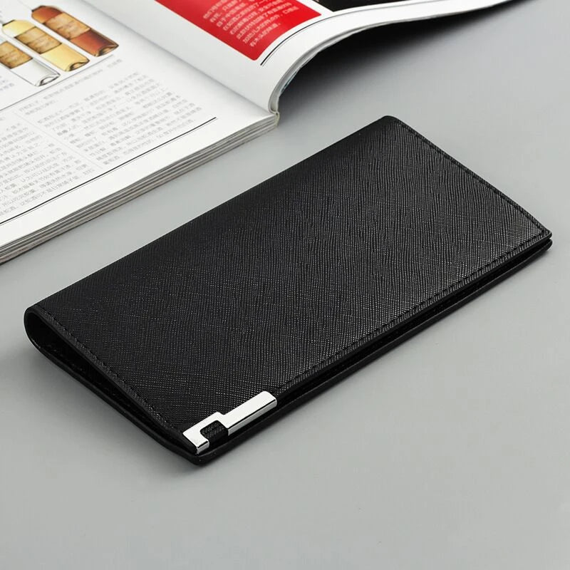 Portefeuille long homme en cuir PU avec porte-cartes et compartiments multifonctions — photo 1