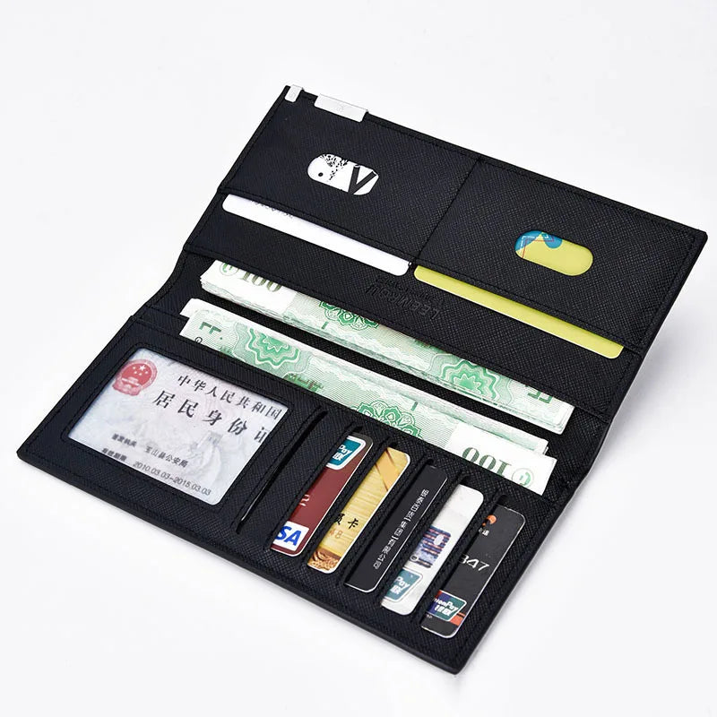 Portefeuille long homme en cuir PU avec porte-cartes et compartiments multifonctions — photo 2