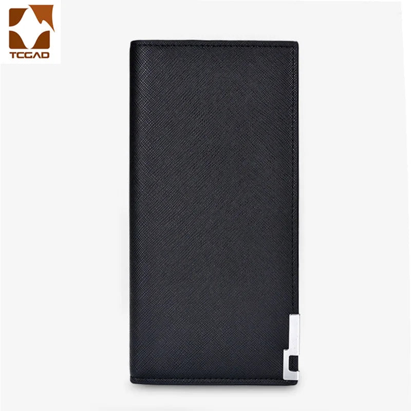 Portefeuille long homme en cuir PU avec porte-cartes et compartiments billets — photo 3