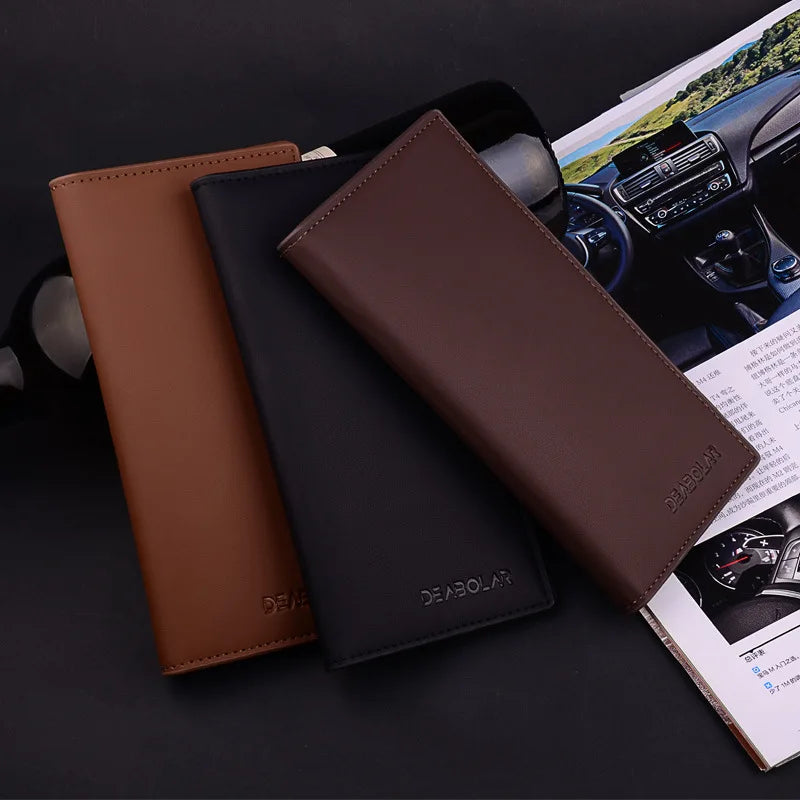 Portefeuille long homme en cuir PU avec porte-cartes et compartiments multifonctions — photo 1