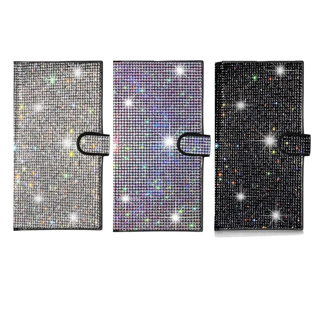 Portefeuille chéquier femme strass en cuir PU avec protection RFID et porte-cartes — photo 2
