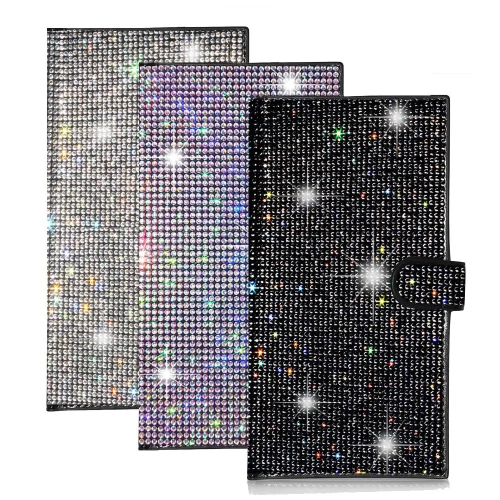 Portefeuille chéquier femme strass en cuir PU avec protection RFID et porte-cartes — photo 4