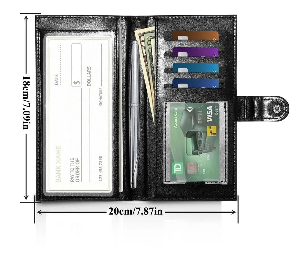 Portefeuille chéquier femme strass en cuir PU avec protection RFID et porte-cartes — photo 5