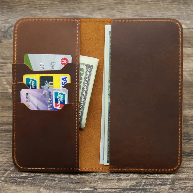 Portefeuille long pour homme en cuir véritable personnalisé avec porte-chéquier — photo 2
