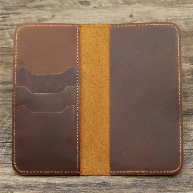Portefeuille long pour homme en cuir véritable personnalisé avec porte-chéquier — photo 3