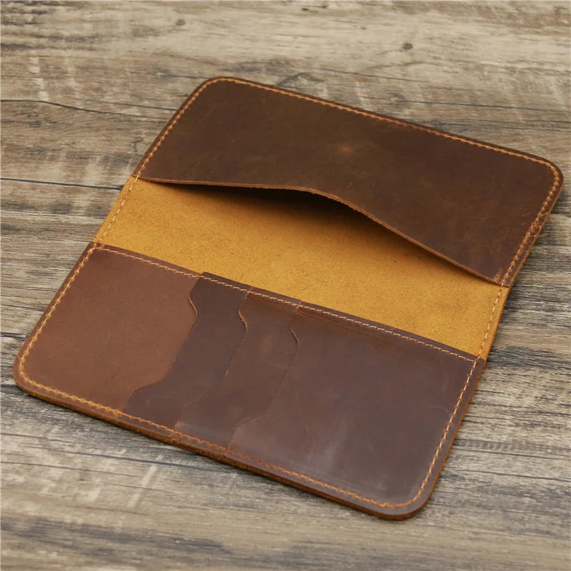 Portefeuille long pour homme en cuir véritable personnalisé avec porte-chéquier — photo 4