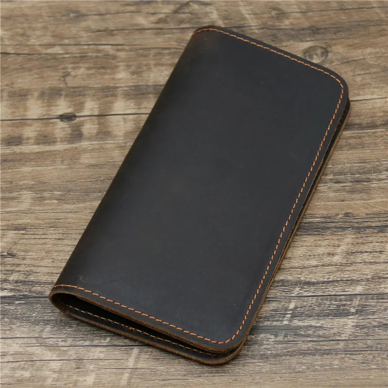 Portefeuille long pour homme en cuir véritable personnalisé avec porte-chéquier — photo 6