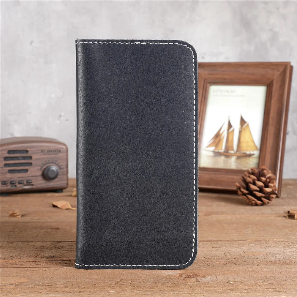 Portefeuille long pour homme en cuir véritable personnalisé avec porte-chéquier — photo 7