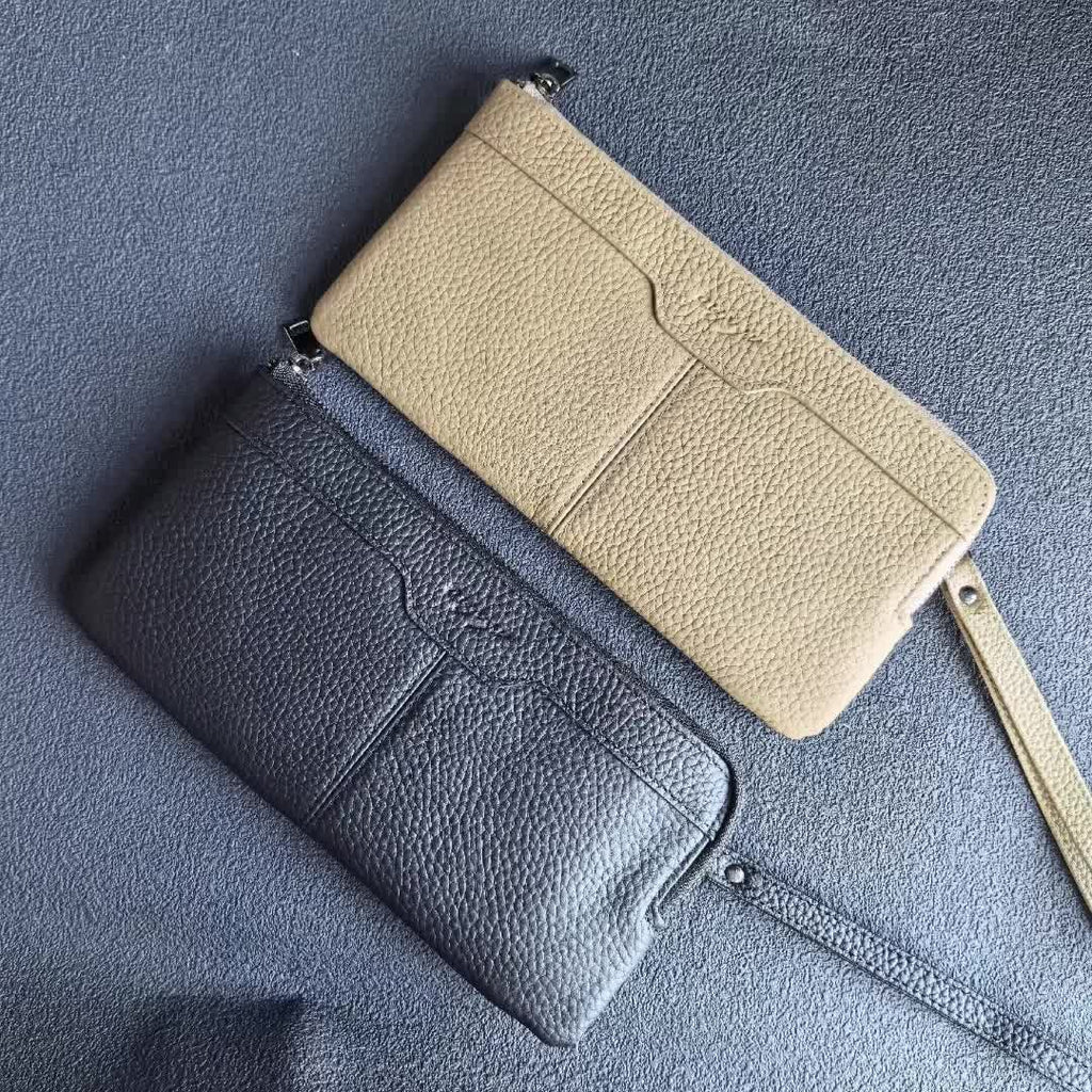 Portefeuille long pour homme à zip intégral, 21 x 11 x 1,5 cm