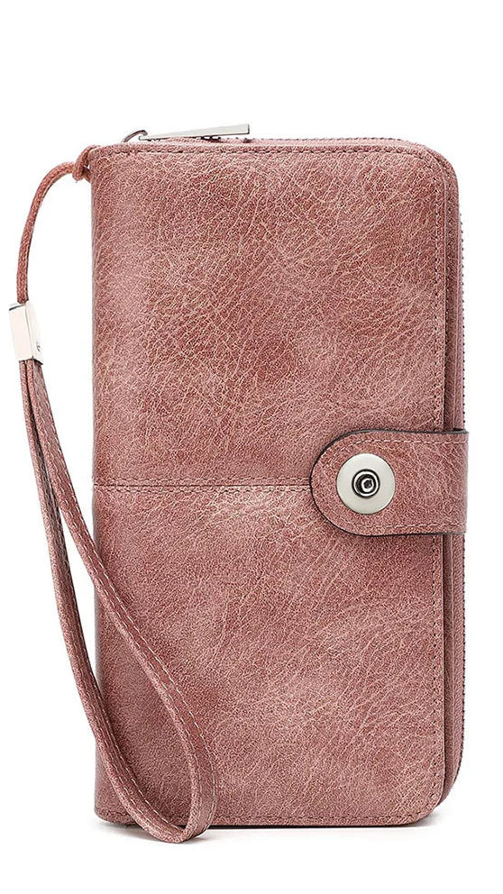 Portefeuille long rétro en cuir PU pour femme avec protection RFID intégrée — photo 10