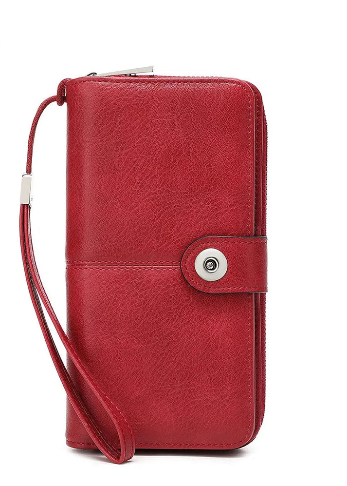 Portefeuille long rétro en cuir PU pour femme avec protection RFID intégrée — photo 7 Image