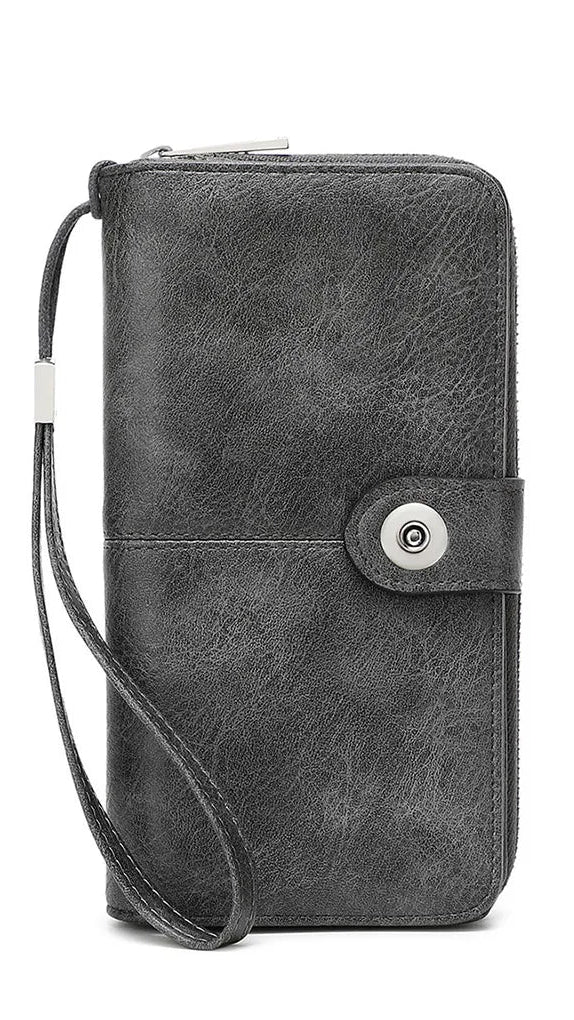 Portefeuille long rétro en cuir PU pour femme avec protection RFID intégrée — photo 8