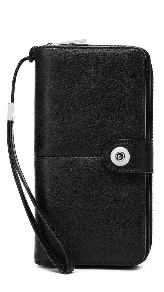 Portefeuille long rétro en cuir PU pour femme avec protection RFID intégrée — photo 9