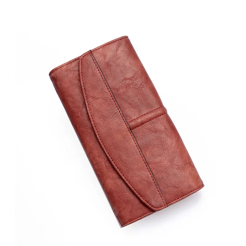 Portefeuille vintage trifold en cuir PU pour femme avec grand rangement — photo 7
