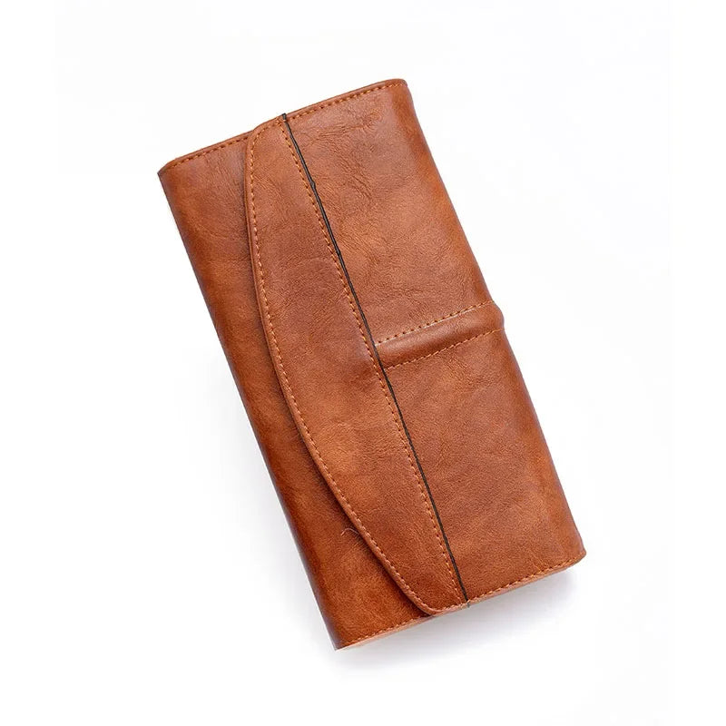 Portefeuille vintage trifold en cuir PU pour femme avec grand rangement — photo 8