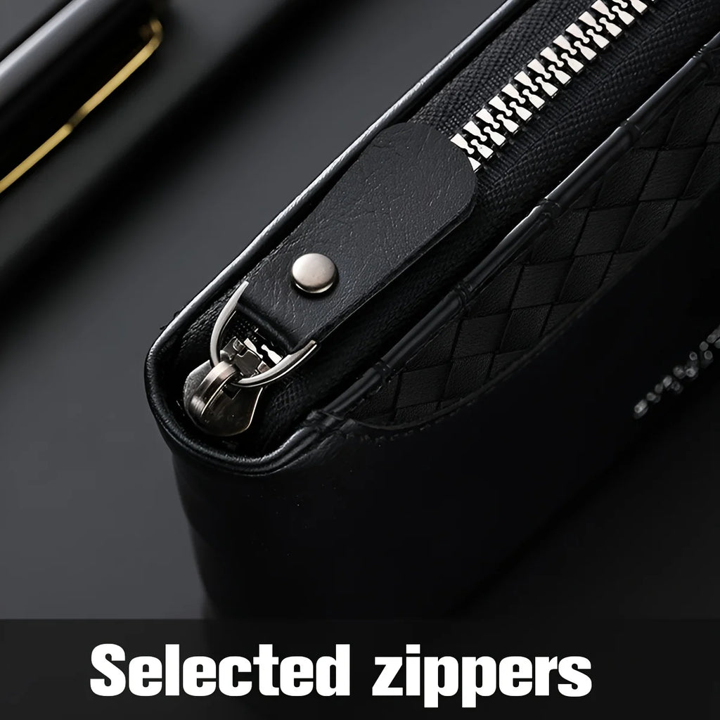 Portefeuille de Luxe Personnalisé pour Homme - Cuir PU Texturé & Sécurité Zippée — photo 2
