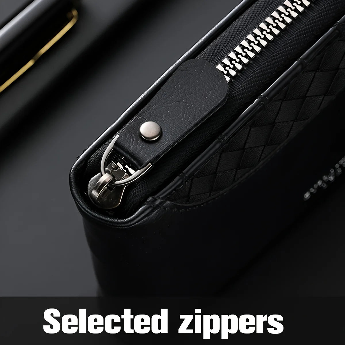 Portefeuille de Luxe Personnalisé pour Homme - Cuir PU Texturé & Sécurité Zippée — photo 2