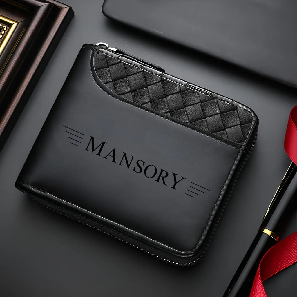Portefeuille de Luxe Personnalisé pour Homme - Cuir PU Texturé & Sécurité Zippée — photo 5