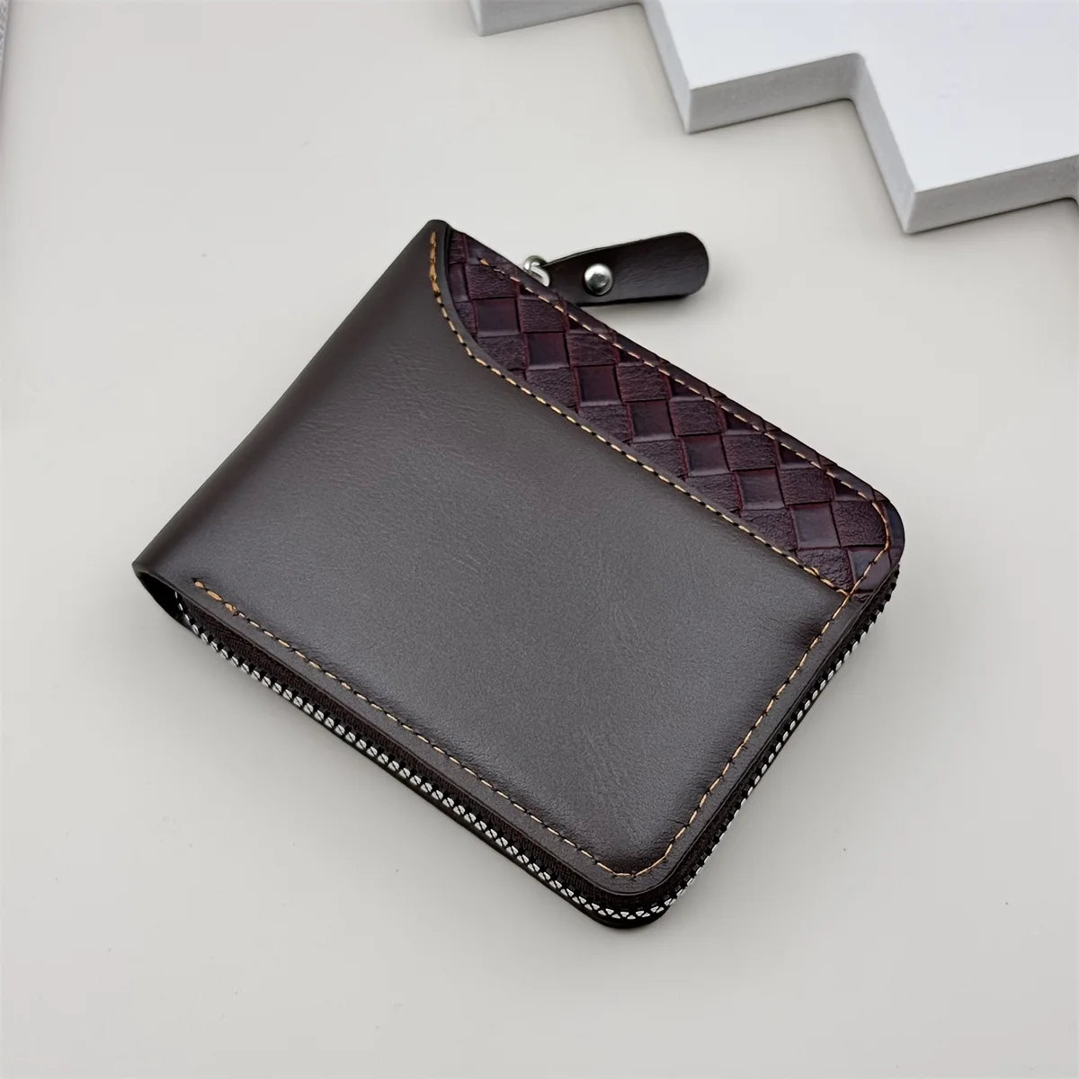 Portefeuille de Luxe Personnalisé pour Homme - Cuir PU Texturé & Sécurité Zippée — photo 6