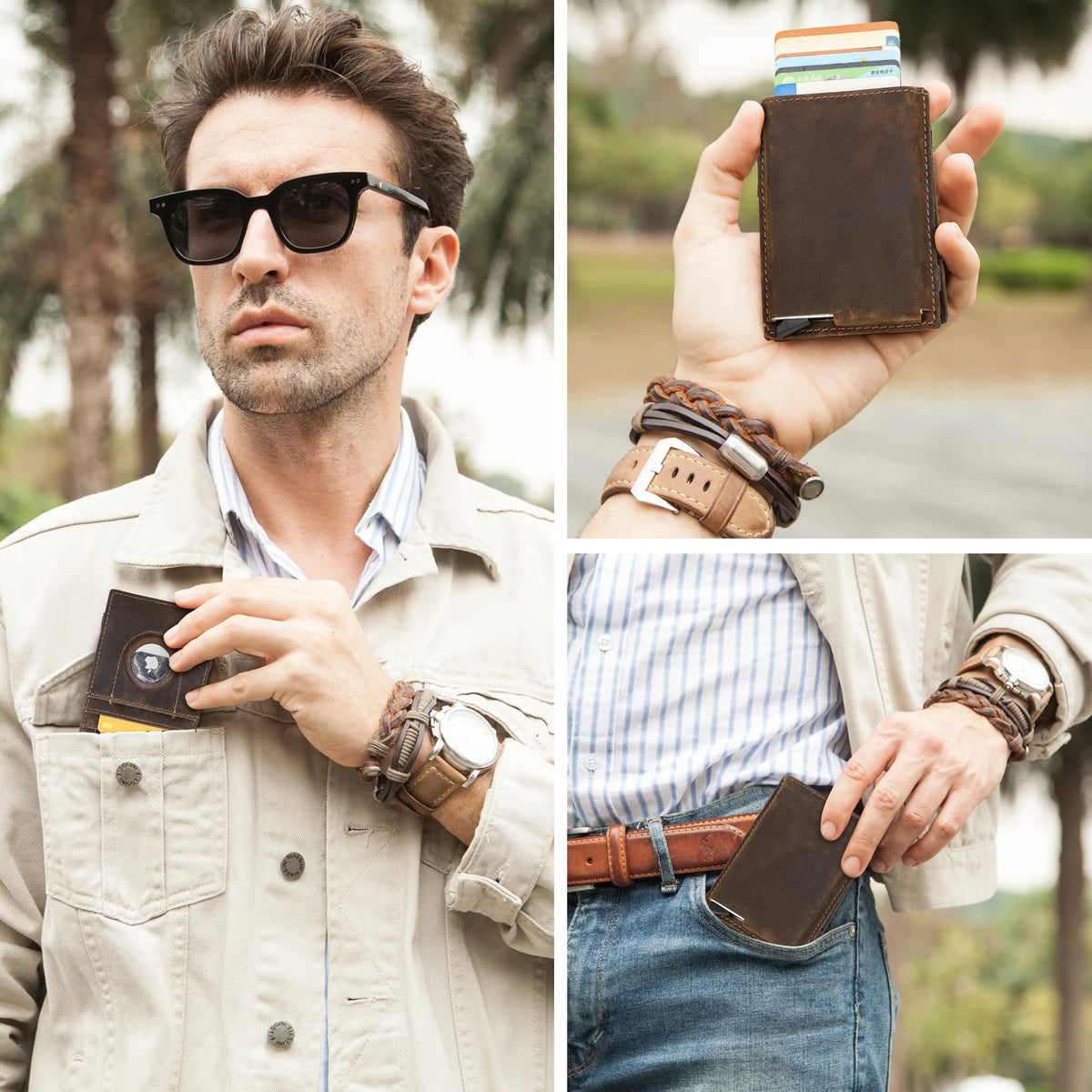 Portefeuille Magic Wallet  en cuir véritable - Pop-Up & RFID — photo 2