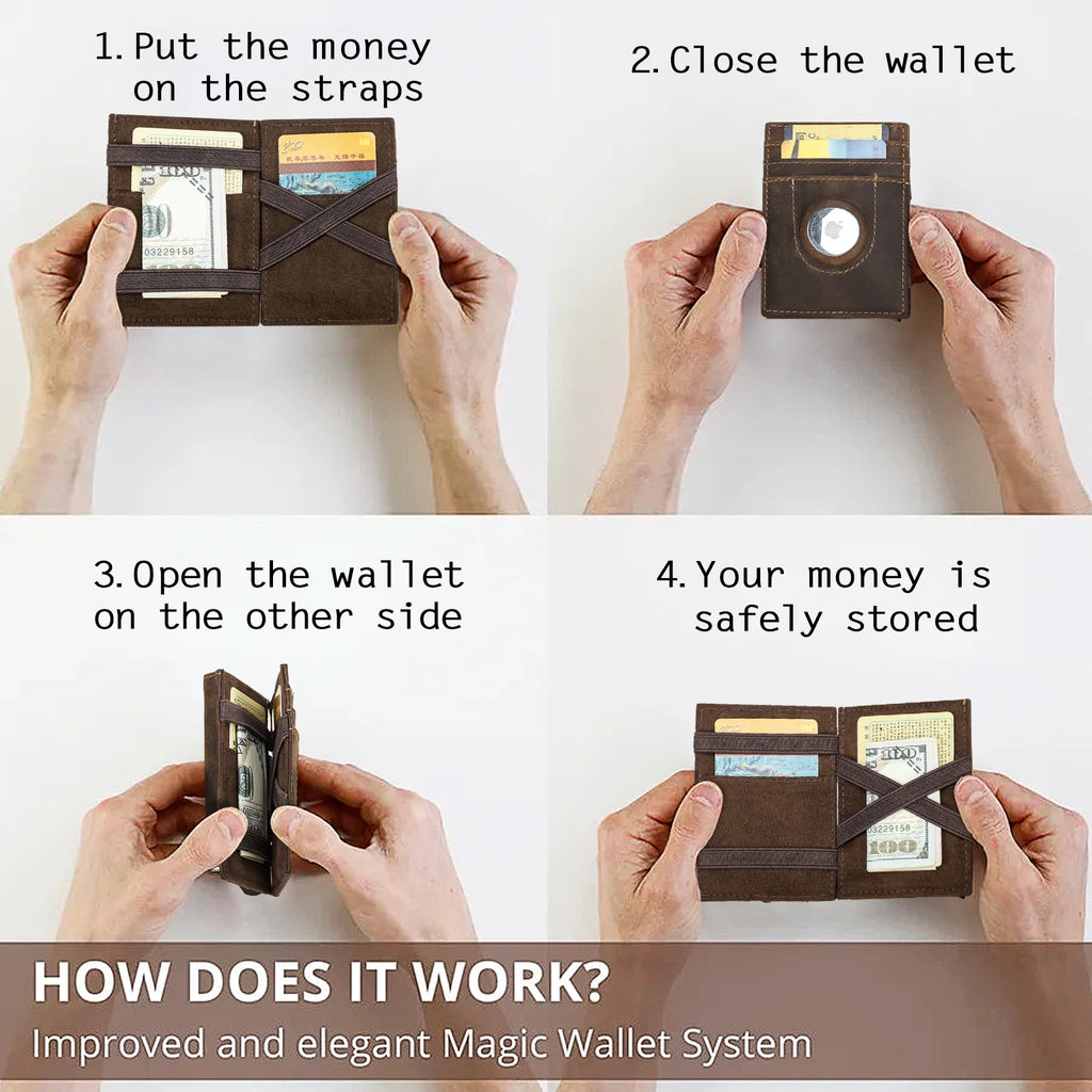 Portefeuille Magic Wallet  en cuir véritable - Pop-Up & RFID — photo 5
