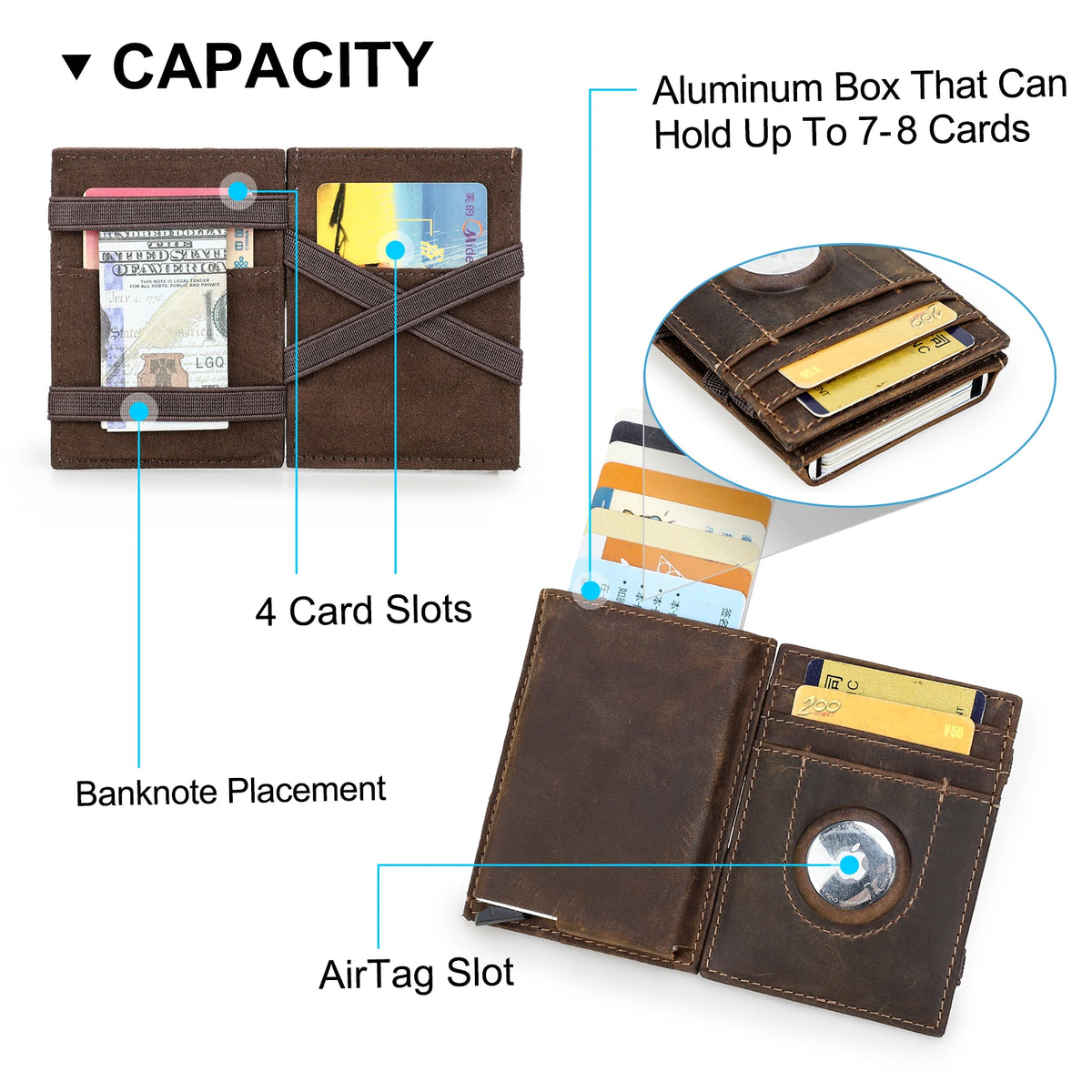 Portefeuille Magic Wallet  en cuir véritable - Pop-Up & RFID — photo 6