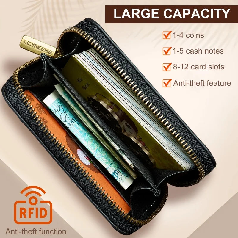 Portefeuille magnétique avec blocage RFID et fermeture éclair pour smartphone — photo 3
