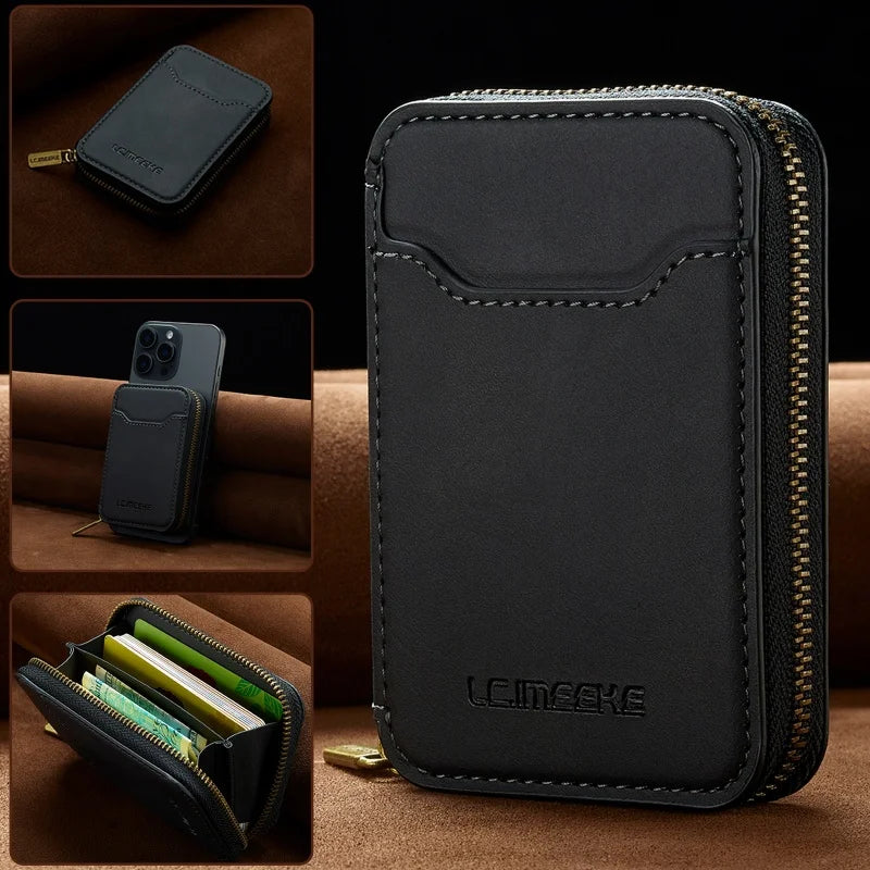 Portefeuille magnétique avec blocage RFID et fermeture éclair pour smartphone — photo 7