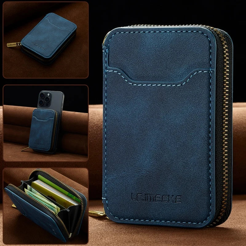 Portefeuille magnétique avec blocage RFID et fermeture éclair pour smartphone — photo 8