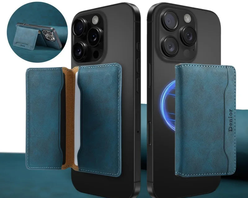 Portefeuille magnétique en simili cuir pour smartphone avec 3 emplacements cartes — photo 4
