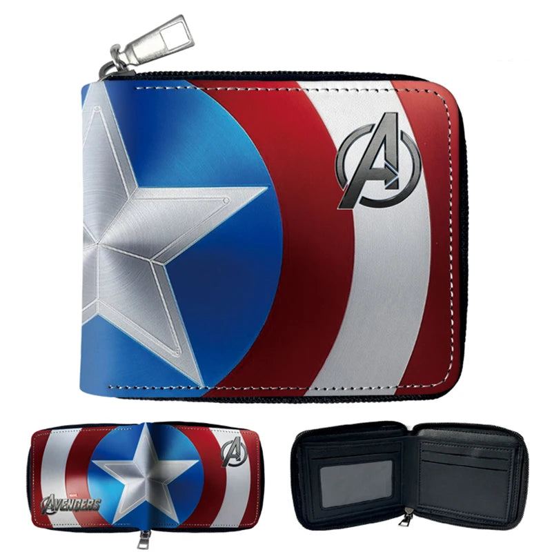 Portefeuille Marvel en cuir PU avec fermeture zippée et design comics multicarte — photo 6