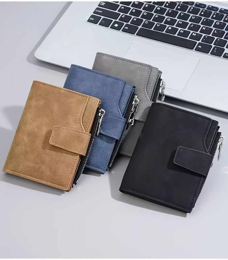 Portefeuille mixte au toucher nubuck, 78 g sur la balance
