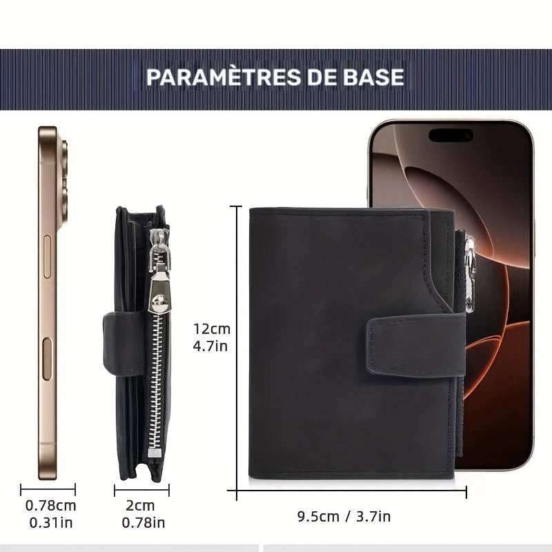 Portefeuille mixte au toucher nubuck, 78 g sur la balance