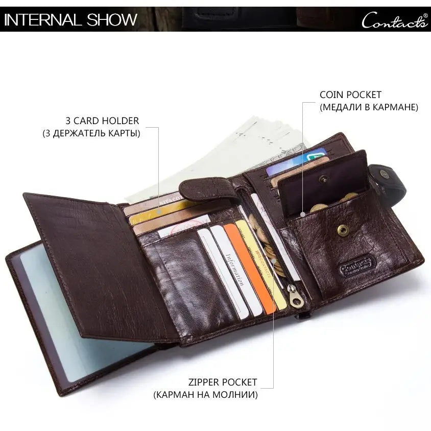 Portefeuille organisateur en cuir de vachette véritable pour homme — photo 4