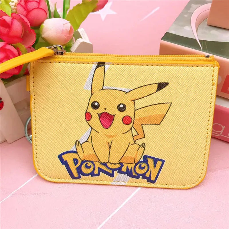 Portefeuille Pokémon Pikachu en cuir avec fermeture zippée et porte-clés — photo 1